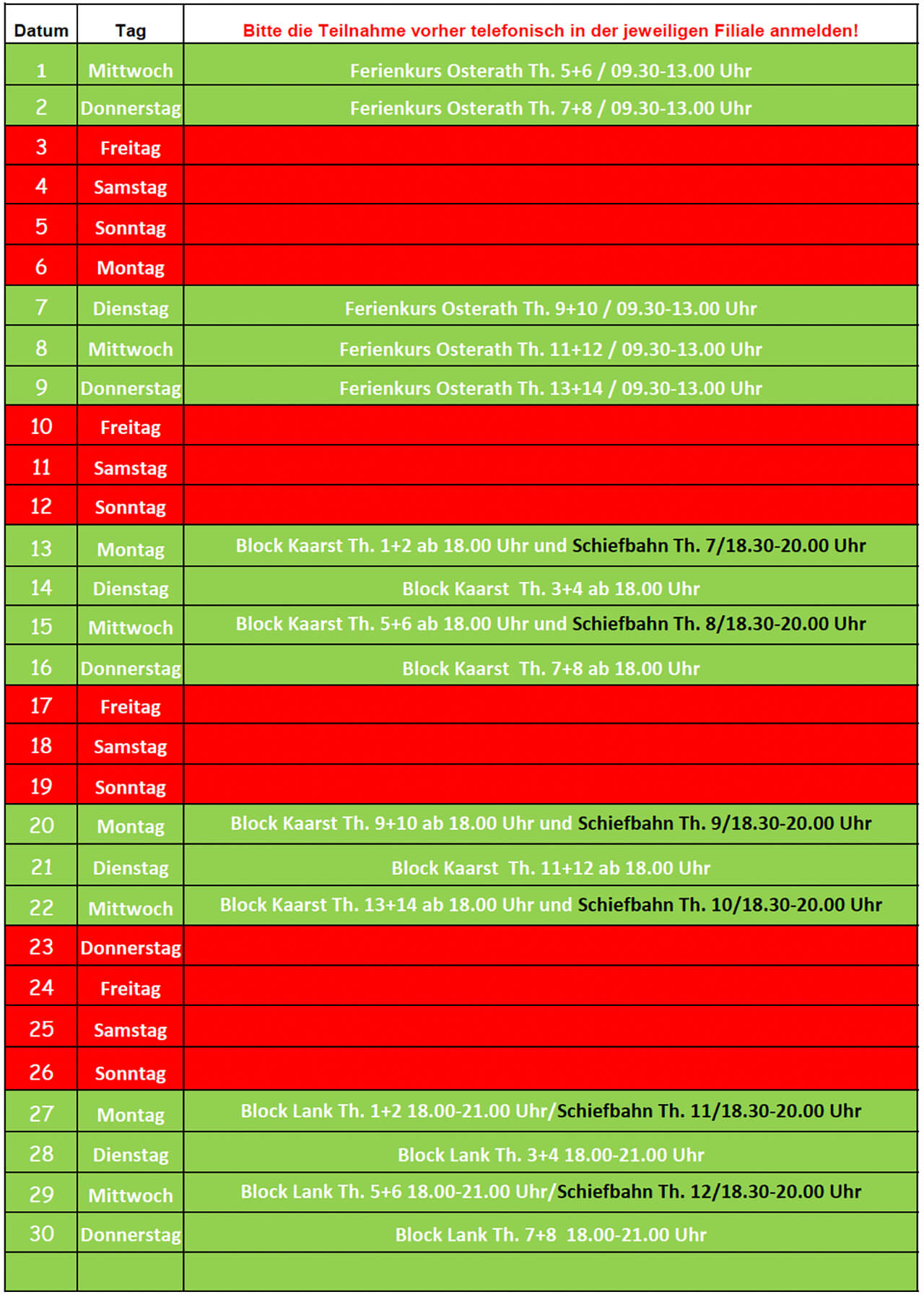 Theorieplan April 2026